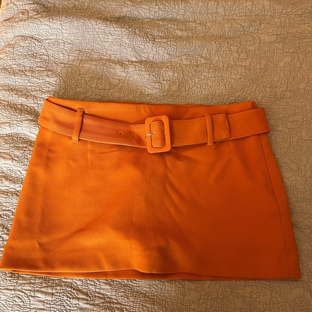 Express Bright Orange Pencil Skirt